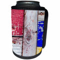 3dRose Alexis Photography - Texture Wood - Image of grunge weathered wooden planks painted in neoplasticism art - Can Cooler Bottle Wrap (cc_285791)