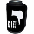 3dRose Alexis Design - Funny - Human hand, thumb down, stylized text DIE on black background - Can Cooler Bottle Wrap (cc_285793)
