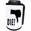 3dRose Alexis Design - Funny - Human hand, thumb down, stylized text DIE on white background - Can Cooler Bottle Wrap (cc_285794)