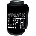 3dRose Alexis Design - Funny Micro Biology - Organic Life decorative microbiology text in two rows on black - Can Cooler Bottle Wrap (cc_285986)