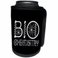 3dRose Alexis Design - Funny Micro Biology - Biochemistry decorative microbiology text in two rows on black - Can Cooler Bottle Wrap (cc_285990)
