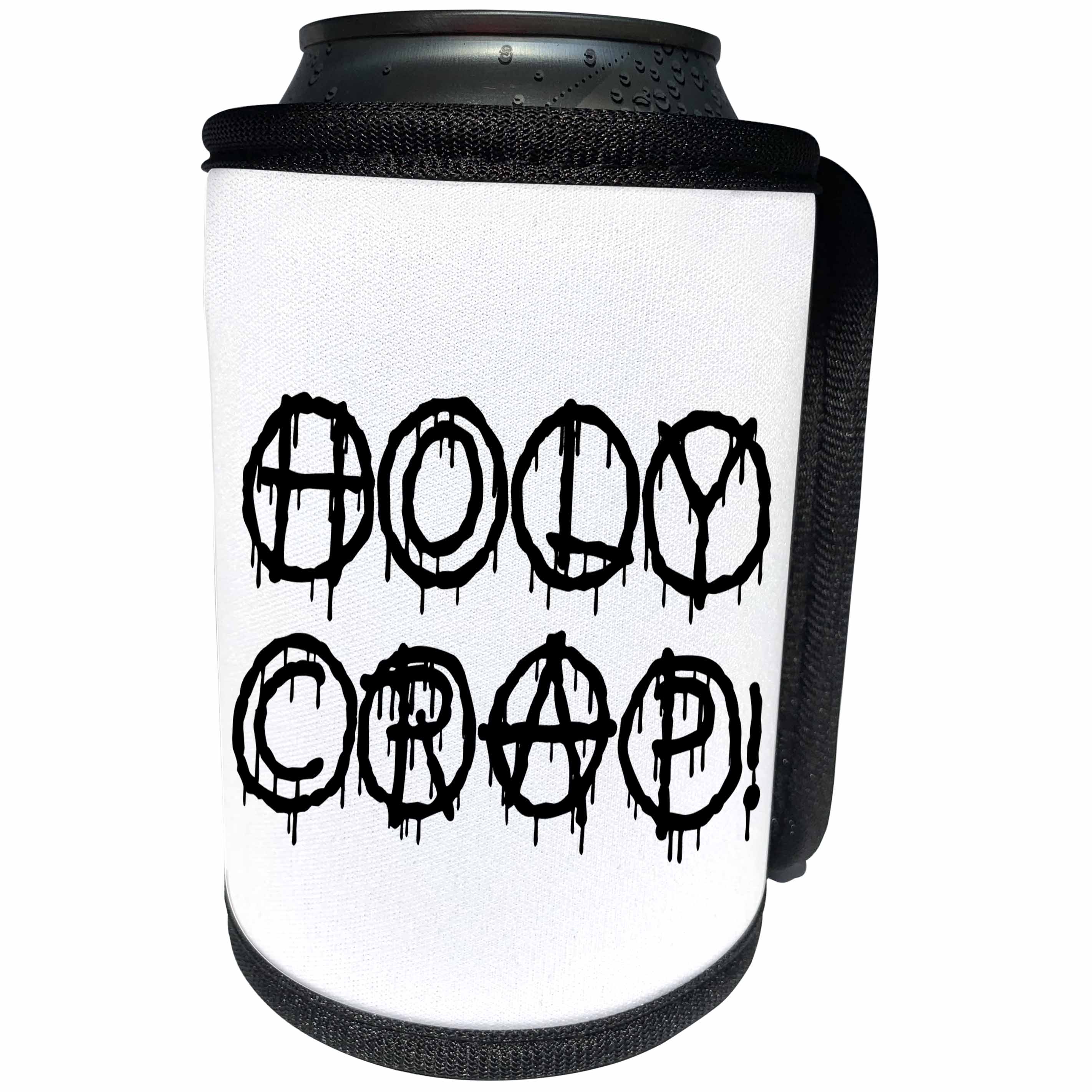 3dRose Alexis Design - Total Protest - Funny decorative total protest text Holy Crap on white - Can Cooler Bottle Wrap (cc_285993)