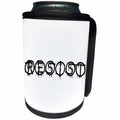 3dRose Alexis Design - Total Protest - Funny decorative total protest text RESIST on white - Can Cooler Bottle Wrap (cc_286003)