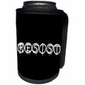 3dRose Alexis Design - Total Protest - Funny decorative total protest text RESIST on black - Can Cooler Bottle Wrap (cc_286004)