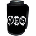 3dRose Alexis Design - Total Protest - Funny decorative total protest text YES on black - Can Cooler Bottle Wrap (cc_286008)