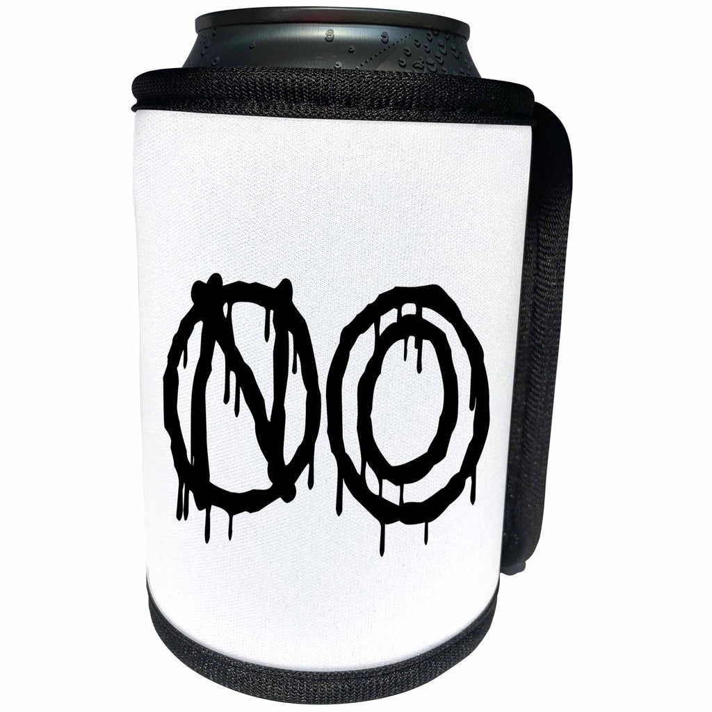 3dRose Alexis Design - Total Protest - Funny decorative total protest text NO on white - Can Cooler Bottle Wrap (cc_286009)