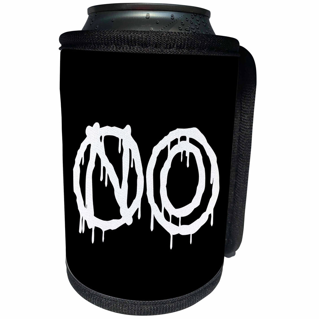 3dRose Alexis Design - Total Protest - Funny decorative total protest text NO on black - Can Cooler Bottle Wrap (cc_286010)