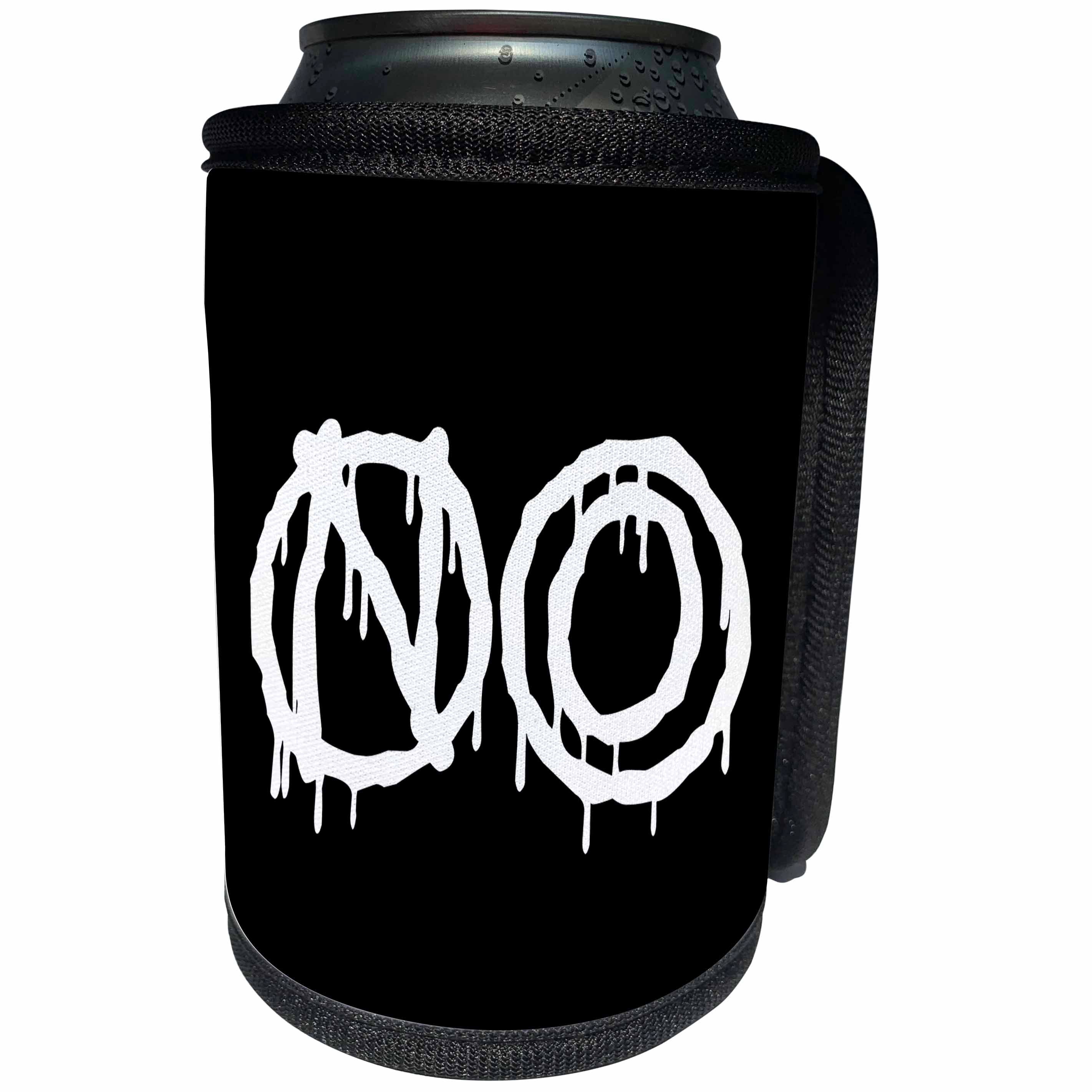 3dRose Alexis Design - Total Protest - Funny decorative total protest text NO on black - Can Cooler Bottle Wrap (cc_286010)