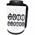3dRose Alexis Design - Total Protest - Funny decorative total protest text ANTIPROTON in two rows on white - Can Cooler Bottle Wrap (cc_286011)