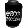 3dRose Alexis Design - Total Protest - Funny decorative total protest text ANTIPROTON in two rows on black - Can Cooler Bottle Wrap (cc_286012)