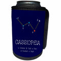 3dRose Alexis Design - Constellations of stars - Cassiopeia star asterism. Star colors, names. Elegant astronomy - Can Cooler Bottle Wrap (cc_286013)