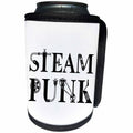 3dRose Alexis Design - Steampunk - Steampunk decorative, unique text in two lines on white background - Can Cooler Bottle Wrap (cc_286022)