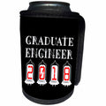 3dRose Alexis Design - Graduate Engineer - Graduate engineer 2018. Elegant, unique text on black background - Can Cooler Bottle Wrap (cc_286039)