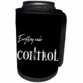 3dRose Alexis Design - Funny - Everything under Control funny text in two lines on background black - Can Cooler Bottle Wrap (cc_286107)