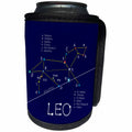 3dRose Alexis Design - Constellations of stars - Leo Lion Zodiac asterism. Star colors, names. Elegant astronomy - Can Cooler Bottle Wrap (cc_286117)