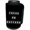 3dRose Alexis Design - Focus - Decorative cross hairs text Focus On Success on black - Can Cooler Bottle Wrap (cc_286132)