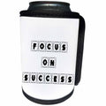 3dRose Alexis Design - Focus - Decorative cross hairs text Focus On Success on white - Can Cooler Bottle Wrap (cc_286134)