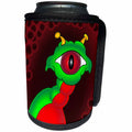 3dRose Mark Grace GRACEVISIONS Aliens And UFOs - ALIENS AND UFOS alien creeper full bleed - Can Cooler Bottle Wrap (cc_28614)