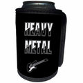 3dRose Alexis Design - Guitar - Heavy Metal decorative text, guitar on black background - Can Cooler Bottle Wrap (cc_286141)