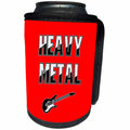 3dRose Alexis Design - Guitar - Heavy Metal decorative text, guitar on red background - Can Cooler Bottle Wrap (cc_286143)