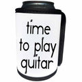 3dRose Alexis Design - Guitar - Time to play guitar decorative text on white background - Can Cooler Bottle Wrap (cc_286147)