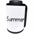 3dRose Alexis Design - Summer - Decorative text Summer against the white background - Can Cooler Bottle Wrap (cc_286153)