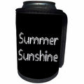 3dRose Alexis Design - Summer - Summer Sunshine decorative text against the black background - Can Cooler Bottle Wrap (cc_286157)