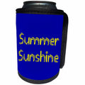 3dRose Alexis Design - Summer - Summer Sunshine decorative text against the blue background - Can Cooler Bottle Wrap (cc_286158)