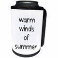 3dRose Alexis Design - Summer - Decorative text Warm winds of summer on white background - Can Cooler Bottle Wrap (cc_286162)