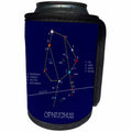 3dRose Alexis Design - Constellations of stars - Ophiuchus, serpent-bearer, Zodiac asterism. Star colors, names - Can Cooler Bottle Wrap (cc_286166)