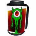 3dRose Mark Grace GRACEVISIONS Aliens And UFOs - ALIENS AND UFOS alien eye 1 on white - Can Cooler Bottle Wrap (cc_28617)