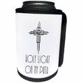 3dRose Alexis Design - Christian - Decorative cross, the text Holy Light on my path on white - Can Cooler Bottle Wrap (cc_286190)