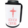 3dRose Alexis Design - Christian - Decorative cross, the text Holy Light on my path red on white - Can Cooler Bottle Wrap (cc_286191)