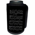 3dRose Alexis Design - Music - Musical staff on black. Abstract decorative pattern for fun - Can Cooler Bottle Wrap (cc_286217)