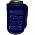3dRose Alexis Design - Music - Musical staff on blue. Abstract decorative pattern for fun - Can Cooler Bottle Wrap (cc_286218)