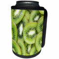 3dRose Sven Herkenrath Nature - Lovely Fresh Kiwi Slices Stylish Background - Can Cooler Bottle Wrap (cc_286403)