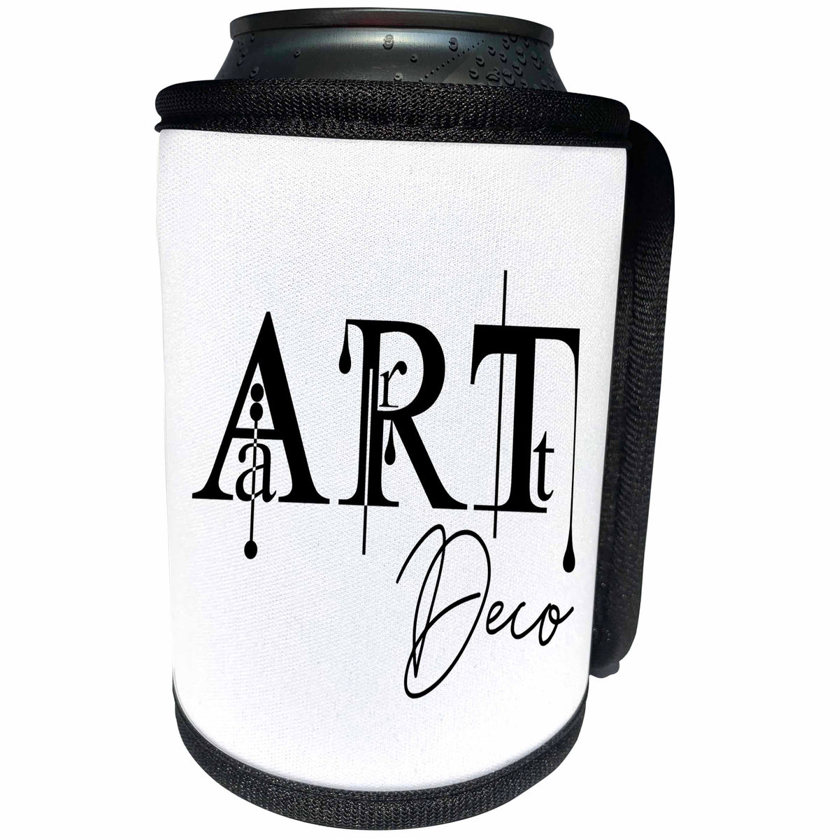 3dRose Alexis Design - Art - Decorative beautiful text Art Deco against the white background - Can Cooler Bottle Wrap (cc_286468)