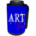 3dRose Alexis Design - Art - Luxurious colorful text Art Deco against the blue background - Can Cooler Bottle Wrap (cc_286472)