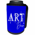 3dRose Alexis Design - Art - Luxurious fancy white text Art Deco against the blue background - Can Cooler Bottle Wrap (cc_286473)