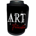 3dRose Alexis Design - Art - Stunning white and red text Art Futuriste on black background - Can Cooler Bottle Wrap (cc_286476)