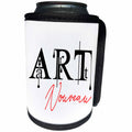 3dRose Alexis Design - Art - Decorative fancy red and black text Art Nouveau on white background - Can Cooler Bottle Wrap (cc_286481)