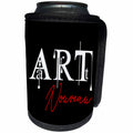 3dRose Alexis Design - Art - Imposing white and red text Art Nouveau on black background - Can Cooler Bottle Wrap (cc_286482)