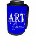 3dRose Alexis Design - Art - Luxurious fancy white text Art Nouveau against the blue background - Can Cooler Bottle Wrap (cc_286485)