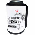 3dRose Alexis Design - Best Professional Ever - Impressive text The Best Computer Expert, geometry shapes on white - Can Cooler Bottle Wrap (cc_286488)