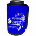 3dRose Alexis Design - Best Professional Ever - Beautiful white text The Best Robotics Expert, modern shapes on blue - Can Cooler Bottle Wrap (cc_286490)