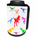 3dRose Alexis Design - Dinosaurs - Color predator dinosaurs. Tyrannosaurus Rex in the center, on white - Can Cooler Bottle Wrap (cc_286499)