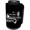 3dRose Alexis Design - Decorative Text - Cool text Creativity, Imagination, Vision, modern shapes on black - Can Cooler Bottle Wrap (cc_286501)