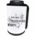 3dRose Alexis Design - Decorative Text - Elegant text Creativity, Imagination, Vision, modern shapes on white - Can Cooler Bottle Wrap (cc_286503)
