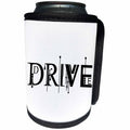 3dRose Alexis Design - Decorative Text - Luxurious chic black text Drive against the white background - Can Cooler Bottle Wrap (cc_286506)