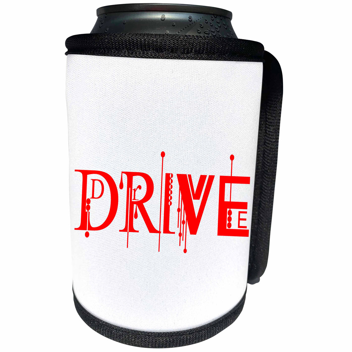 3dRose Alexis Design - Decorative Text - Shining beautiful red text Drive against the white background - Can Cooler Bottle Wrap (cc_286507)